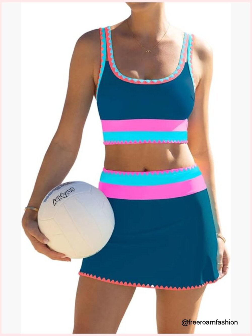 High Waisted Bikini Set Tummy Control Swimwear 3 Piece Bathing Suit with Skirt